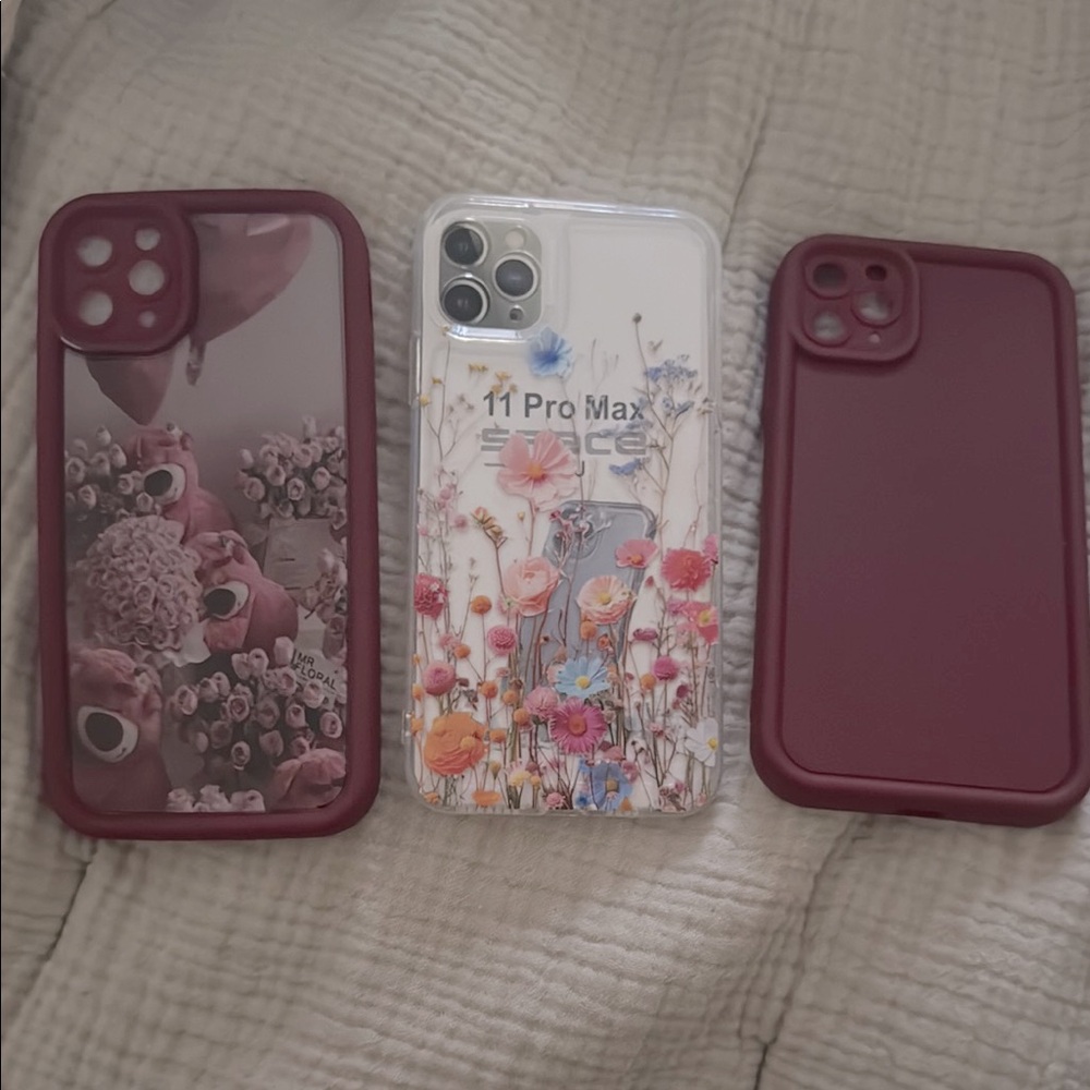 Floral and Burgundy Phone Case Set